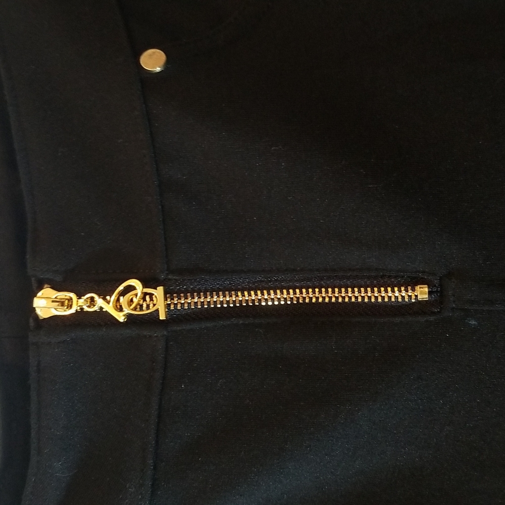 bebe faux 5 packet PDR Pants bling rhinestone gold sexy cute stretchy bottoms - Picture 4 of 7